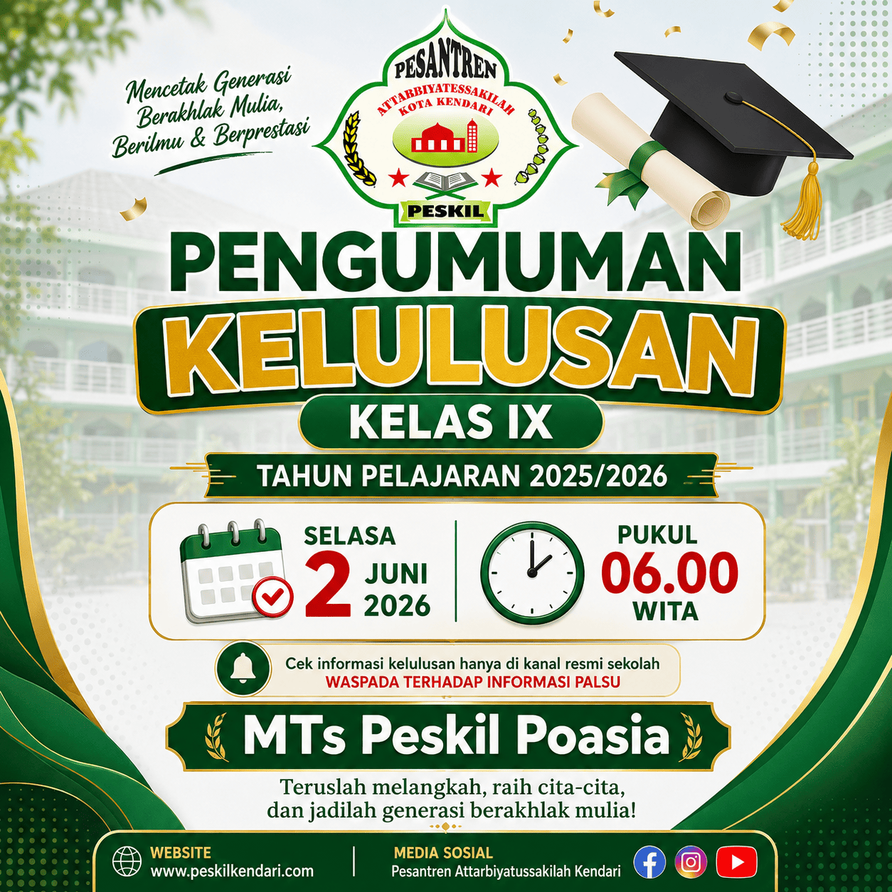 Pengumuman Kelulusan Siswa Kelas IX TA. 2025/2026